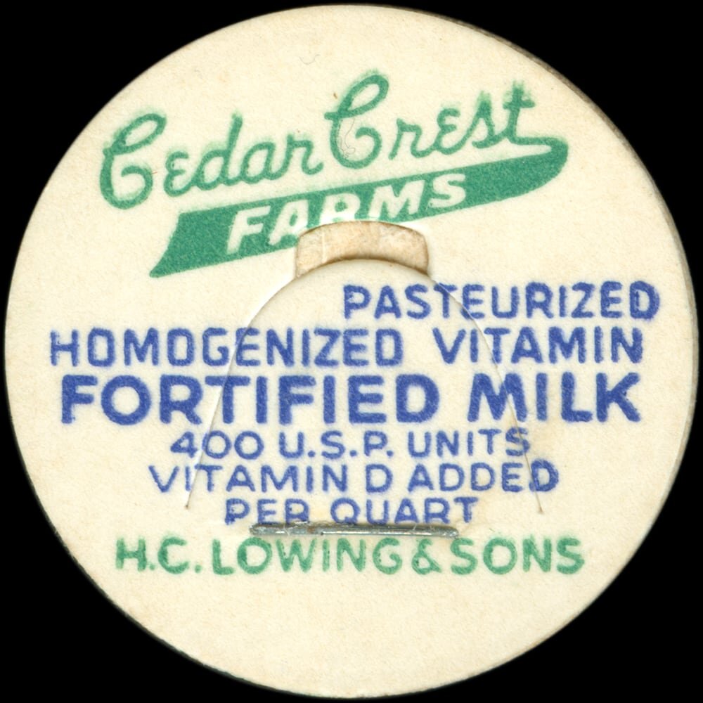 J. E. Gribbler Dairy chocolate drink cap from Van Wert, Ohio.