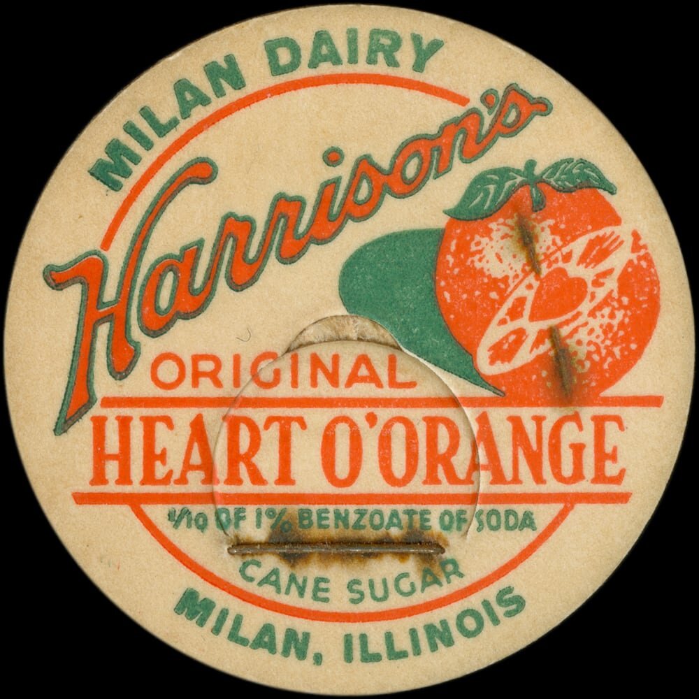 Harrison’s Dairy Heart O’Orange cap from Milan, Illinois.