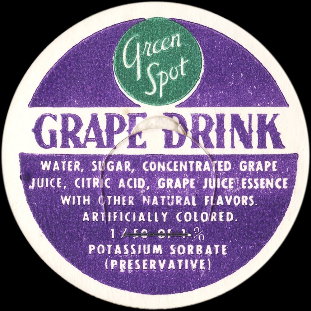 Green Spot grape drink cap.