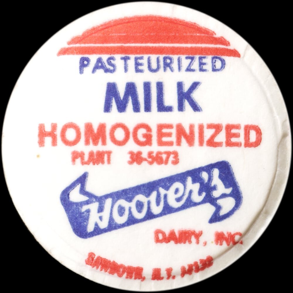 Hoover’s Dairy pasteurized homogenized milk cap.