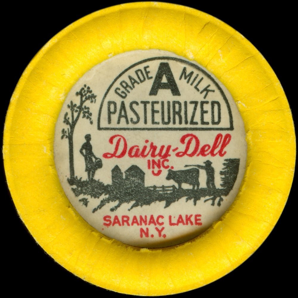 Dairy-Dell Grade A pasteurized milk cap from Saranac Lake, New York.